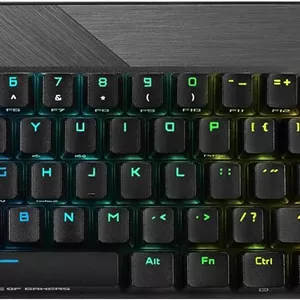 کیبورد گیمینگ مکانیکی بی سیم RGB مدل ASUS ROG Falchion NX 65% | سوییچ های لمسی قهوه ای ROG NX، کلیدهای PBT Doubleshot، اتصال سیمی / 2.4 گیگاهرتز، پنل لمسی، کاور کیبورد، پشتیبانی از ماکرو