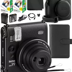 دوربین فیلم فوری فوجی‌فیلم Instax Mini 99 به همراه کیف دوربین Instax Mini 99، آلبوم عکس Instax Mini، 2 بسته فیلم فوری (20 عکس) و پارچه تمیز کننده میکروفیبر Waith (مجموعه ضروری)