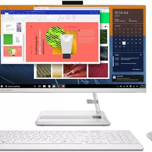 کامپیوتر همه کاره لنوو IdeaCentre AIO 3 با صفحه نمایش 23.8 اینچی FHD، پردازنده AMD Ryzen 7 5700U، رم 16 گیگابایتی، حافظه SSD 512 گیگابایتی، گرافیک AMD Radeon یکپارچه، ویندوز 10، کیبورد و ماوس انگلیسی سفید - [F0G1005PAX]