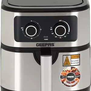 سرخ کن هوا Geepas Vortex 7L GAF37506 - سرخ کن هوای همرفتی با صفحه لمسی LED، تایمر 30 دقیقه ای و سبد نچسب - بدون روغن، 2 سال گارانتی، 1800 وات، مشکی