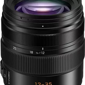 لنز دوربین پاناسونیک لومیکس سری G، 12-35 میلی‌متر F2.8 Leica DG Vario-ELMARIT لنز قابل تعویض برای دوربین‌های دیجیتال بدون آینه میکرو چهار سوم، Power O.I.S. - H-ES12035 مشکی