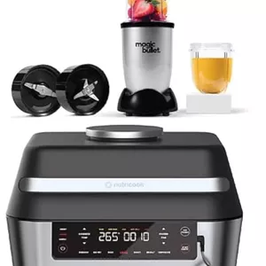 گریل و سرخ کن هوای داخل خانه هوشمند نوتری کوک XL 8.5 لیتریمجیک بولت Magic Bullet، لوازم جانبی 4 تکه، مخلوط کن پرسرعت چند منظوره