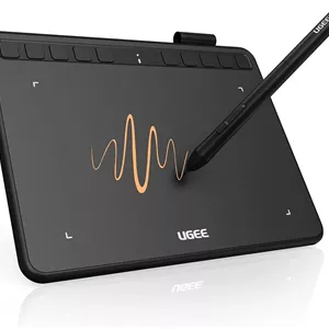 تبلت طراحی گرافیکی UGEE S640، پد طراحی دیجیتال با قلم بدون باتری، عملکرد شیب، 8192 سطح حساسیت به فشار، 10 کلید میانبر برای مک، ویندوز و اندروید