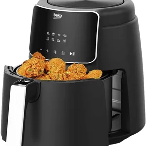 سرخ کن بدون روغن بکو FRL 2244B با ظرفیت 3.9 لیتر، توان 1500 وات، پنل کنترل دیجیتال، دارای تنظیمات از پیش تعیین شده یخ زدایی، سیب زمینی سرخ کرده، بال مرغ، استیک، میگو، ماهی، کیک و عملکرد خشک کردن با هوا