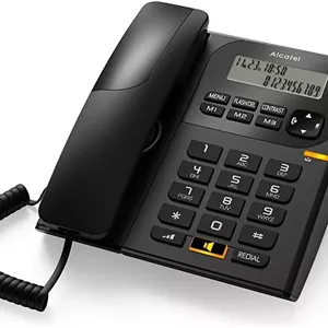 تلفن ثابت آلکاتل T-58، تلفن ثابت با شناسه تماس گیرنده و بلندگو، طراحی جذاب (مشکی)