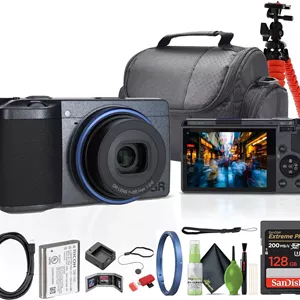 دوربین دیجیتال کامپکت و قابل حمل Ricoh GR IIIx Urban Edition (01158)کارت حافظه 64 گیگابایتیکیف دوربینسه پایه انعطاف پذیرکیت تمیز کنندهکیف کارتکارت خواندرب لنز
