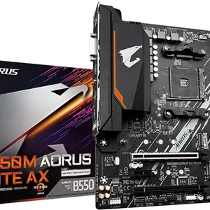 مادربرد GIGABYTE B550M AORUS Elite AX (AM4/ AMD/ B550/ Micro ATX/ تک M.2/ SATA 6Gb/s/ USB 3.2 Gen 1/ Realtek GbE LAN/ PCIe 4.0)