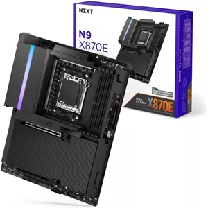 مادربرد گیمینگ NZXT N9 X870E - AMD X870E AM5 ATX برای پردازنده‌های Ryzen 9000/8000/7000 - 20 2 1 فاز، DDR5، 4X M.2، PCIe 5.0، Wi-Fi 7، 5GbE، USB 4 - پوشش فلزی کامل، بست‌های رهاسازی سریع M.2 - مشکی