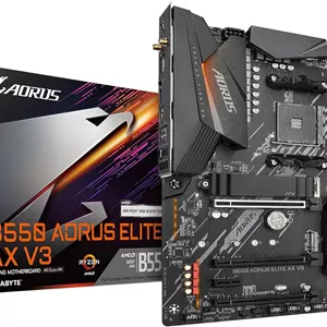 مادربرد GIGABYTE B550 AORUS ELITE AX V3 AM4 AMD B550 ATX با دو M.2، SATA 6Gb/s، USB 3.2 Gen 2، Wi-Fi 6، LAN 1GbE، PCIe 4.0