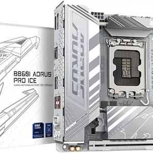 مادربرد GIGABYTE B860I AORUS PRO ICE Intel Core Ultra (سری 2) LGA 1851، Mini-ITX، DDR5، 2X M.2، PCIe 5.0، Thunderbolt 4، WIFI7، 2.5GbE LAN، EZ-Latch