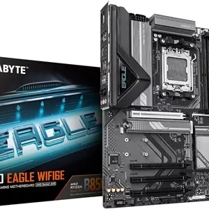 مادربرد GIGABYTE B850 Eagle WIFI6E - پردازنده های AMD Ryzen سری 9000، VRM دیجیتال 8 2 2 فاز، DDR5 تا 5200 مگاهرتز (OC)، 1xPCIe 5.02xPCIe 4.0 M.2، GbE LAN، WiFi 6E، USB 3.2 Gen 2
