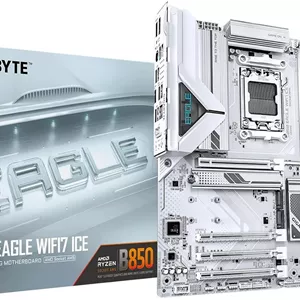 مادربرد GIGABYTE B850 Eagle WIFI7 ICE AMD AM5 LGA 1718، ATX، DDR5، 3X M.2، PCIe 5.0، USB-C، WIFI7، LAN 2.5GbE، EZ-Latch