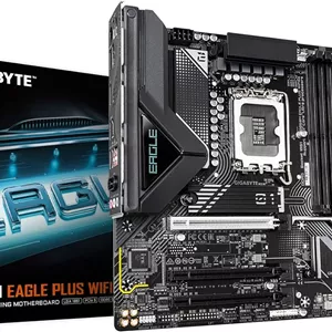 مادربرد GIGABYTE B860M Eagle Plus WIFI6E Intel Core Ultra (سری 2) LGA 1851، mATX، DDR5، 2X M.2، PCIe 5.0، USB-C، WIFI6E، LAN 2.5GbE، EZ-Latch