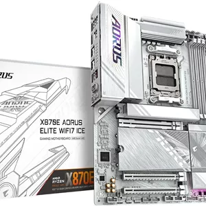 مادربرد GIGABYTE X870E AORUS ELITE WIFI7 ICE - پشتیبانی از پردازنده های AMD Ryzen 9000، دارای VRM دیجیتال 16 2 2 فاز، پشتیبانی از DDR5 تا 8200 هرتز (OC)، دارای 3xPCIe 5.01xPCIe 4.0، Wi-Fi 7، LAN 2.5GbE، USB 4