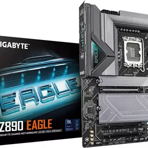مادربرد GIGABYTE Z890 Eagle - پشتیبانی از پردازنده های Intel Core Ultra (سری 2)، VRM با فاز 14 1 2، پشتیبانی از DDR5 تا 8800 مگاهرتز (OC)، 1x PCIe 5.0 M.23X PCIe 4.0 M.2، LAN 2.5GbE، USB4