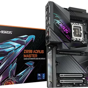 مادربرد GIGABYTE Z890 AORUS MASTER - پشتیبانی از پردازنده‌های Intel Core Ultra (سری 2)، VRM با 18 1 2 فاز، پشتیبانی از DDR5 تا 9500 مگاهرتز (OC)، 2xPCIe 5.03xPCIe 4.0، Wi-Fi 7، LAN 10GbE، Thunderbolt 4