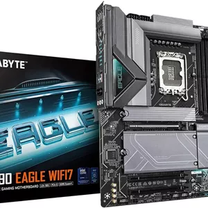 مادربرد GIGABYTE Z890 Eagle WIFI7 اینتل Core Ultra (سری 2) LGA 1851، ATX، DDR5، 4X M.2، PCIe 5.0، USB4، WIFI7، LAN 2.5GbE، EZ-Latch
