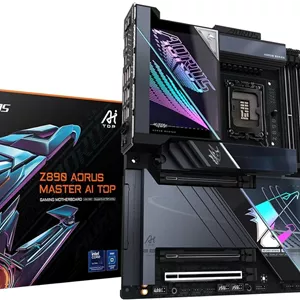 مادربرد GIGABYTE Z890 AORUS Master AI TOP Intel Core Ultra (سری 2) LGA 1851، E-ATX، DDR5، 4X M.2، PCIe 5.0، Thunderbolt 4، WIFI7، LAN 10GbE، EZ-Latch