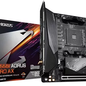 مادربرد گیگابایت B550I AORUS PRO AX 1.0، خانواده پردازنده AMD، سوکت پردازنده AM4، حافظه DDR4 DIMM، اسلات حافظه 2، چیپست AMD B، مینی ITX