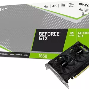 کارت گرافیک پی ان وای GeForce GTX 1650 با دو فن 4GB GDDR6 مدل VCG16504D6DFPPB