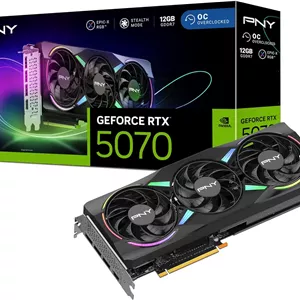 کارت گرافیک PNY GeForce RTX™ 5070 12GB ARGB OC با سه فن خنک کننده DLSS 4
