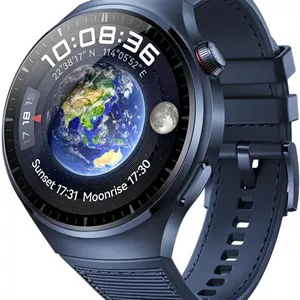 ساعت هوشمند HUAWEI Watch 4 Pro، بدنه آلیاژ تیتانیوم گرید فضایی و کریستال یاقوت کبود، آبی اقیانوسی، تلفن همراه eSIM، سازگار با اندروید و iOS، نسخه آلمانی