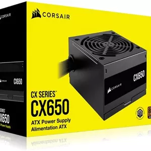 منبع تغذیه 650 واتی CORSAIR CX650 80 PLUS Bronze غیر ماژولار کم صدا ATX - UK - مشکی