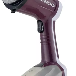 بخارگر لباس Daewoo - بخارگر دستی قابل حمل لباس و پوشاک، پنل استیل ضد زنگ با برس پارچه و پرز، ظرفیت 350 میلی لیتر، 1200 وات - DGS 8380 - آبی - 2 سال گارانتی