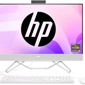 کامپیوتر همه کاره HP با پردازنده AMD Ryzen 3-3250U، صفحه نمایش 23.8 اینچی (60.5 سانتی متر) FHD، رم 8 گیگابایت، حافظه SSD 256 گیگابایتهارد دیسک 1 ترابایت، دوربین FHD IR، گرافیک Radeon، کیبورد و ماوس بی سیم، ویندوز 11، MS Office، سفید برفی، مدل 24-cb0789in