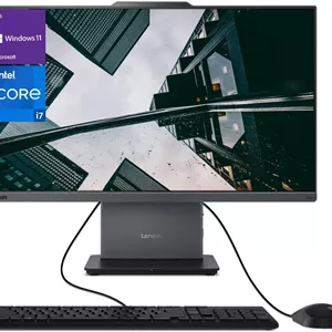 کامپیوتر همه کاره تجاری Lenovo ThinkCentre Neo 50a، صفحه نمایش 23.8 اینچی FHD ضد تابش، پردازنده Intel Core i7-13620H، رم 16 گیگابایتی DDR5، حافظه SSD 512 گیگابایتی، کیبورد و ماوس سیمی، HDMI، RJ-45، وب کم، Wi-Fi 6، ویندوز 11 پرو، مشکی