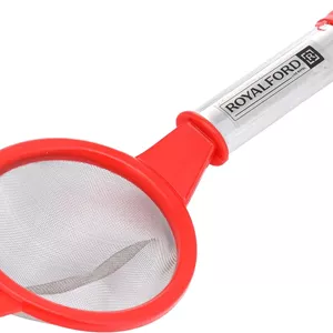 صافی چای RoyalFord با دسته استیل - RF11041 PP و توری استیل چند منظوره، مناسب مواد غذایی، چند رنگ