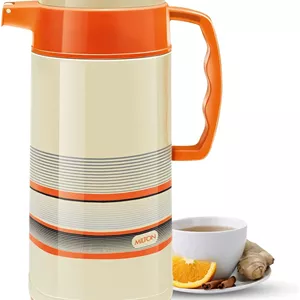 پارچ استیل دوجداره میلتون مدل Regal Tuff، 1.5 لیتر، 1 عدد، نارنجی | فاقد BPA | مناسب برای نوشیدنی های گرم و سرد | حمل آسان | ضد نشت | چای | قهوه | آب | نوشیدنی های گرم
