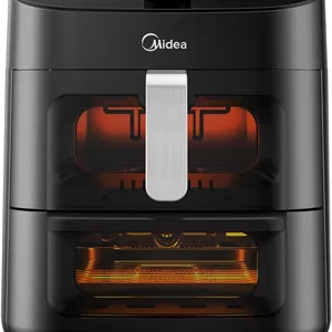 سرخ کن هوشمند Midea با کنترل لمسی دیجیتال، ظرفیت 11 لیتر با 2 منطقه پخت، پنجره دیدنی، اتصال Wi-Fi، پخت و پز سالم، تایمر تا 90 دقیقه کنترل دما 230 درجه سانتیگراد - MAD-110D2APK