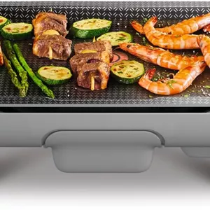 گریل برقی تفال مدل Plancha | Des Saveurs Gourmet | توان 2400 وات | پوشش نچسب Titanium Force | مناسب برای 8 نفر | ترموستات قابل تنظیم | قطعات قابل شستشو در ماشین ظرفشویی | 2 سال گارانتی | CB658P27
