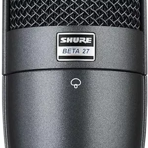 میکروفون خازنی سوپرکاردیوئید Shure BETA 27 با آدرس جانبی - ایده آل برای کاربردهای ساز و آواز، دارای فیلتر فرکانس پایین قابل تعویض و فیلتر پاپ داخلی 3 لایه