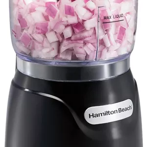 خردکن غذای همیلتون بیچ مدل Stack and Press™، ظرفیت 710 میلی لیتر / 3 فنجان، 350 وات، خرد کردن، پوره کردن، امولسیون کردن، تمیز کردن آسان با کاسه و تیغه جداشدنی، سیم جمع کن برای نگهداری آسان، 72850-ME