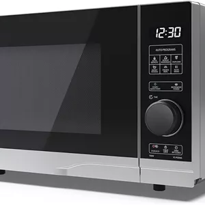 مایکروویو دیجیتال 20 لیتری شارپ مدل YC-PS204AU-S، توان 700 وات، 10 سطح قدرت، حالت ECO، عملکرد یخ زدایی، چراغ داخلی LED - نقره ای
