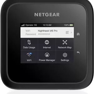 مودم روتر بی‌سیم قابل حمل NETGEAR Nighthawk M6 Pro Mobile Hotspot 5G mmWave، سرعت 8 گیگابیت بر ثانیه، آنلاک شده، سازگار با AT&T، T-Mobile، Verizon، رومینگ بین‌المللی در 125 کشور، WiFi 6E، دستگاه قابل حمل (MR6550) (MR6550-100PAS)