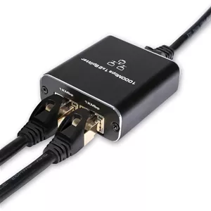 اسپلیتر اترنت RJ45 کیو اس اف پی تک 1000 مگابیت بر ثانیه 1 به 2 (شبکه همزمان 2 دستگاه)، با کابل برق USB Type C، برای کابل Cat6/7/8