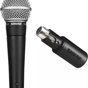 میکروفون وکال داینامیک کاردیوید Shure SM58-LCرابط دیجیتال XLR به USB Shure MVX2U با جک هدفون