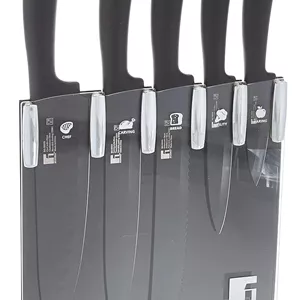 ست چاقوی استیل 6 تکه Bergner Seki، رنگ مشکی، پوشش نچسب، Bg39219