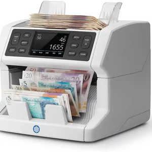دستگاه شمارش پول Safescan 2885-S، شمارش ارزش برای اسکناس های مختلط از جمله دلار آمریکا - شمارنده اسکناس با بررسی اصالت 7x - دستگاه شمارش پول با رابط کاربری چند زبانه