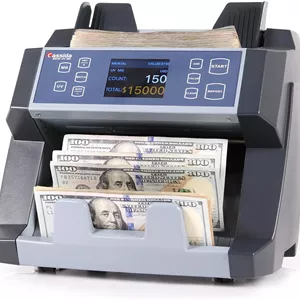 دستگاه شمارش پول کاسیدا 6600 UV/MG - شمارشگر پول درجه تجاری ایالات متحده آمریکا با تشخیص اسکناس تقلبی UV/MG/IR - دستگاه شمارش اسکناس با بارگیری از بالا با ValuCount™، حالت های افزودن و دسته ای - سرعت شمارش سریع 1400 اسکناس در دقیقه