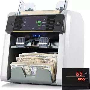 دستگاه شمارش پول KOLIBRI، شمارشگر اسکناس مختلط با کیفیت بانکی | دستگاه شمارش پول دو جیبه، تشخیص دهنده ارز | 3 سال گارانتی سازنده | 2 CIS UV/MG IR/MT SN/DV IRT