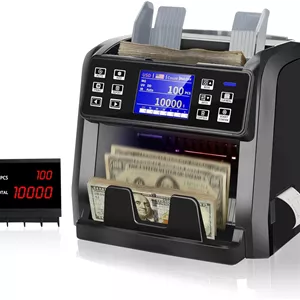 دستگاه شمارش پول CRONY مدل Bank Money Counting Machine - P96 تشخیص چند ارزی AED/SAR/USD/EUR شمارش ارزش ترکیبی، شمارش مرتب سازی، شمارش قطعه، چاپگر داخلی، صفحه نمایش LCD با دکمه های لمسی سرعت بالا 1500PCS/MIN