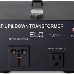 مبدل ولتاژ 3000  وات سری ELC T - افزاینده/کاهنده - مبدل برق 110 ولت به 220 ولت / 220 ولت به 110 ولت - محافظت از مدار، دارای گواهی CE [3 سال گارانتی]