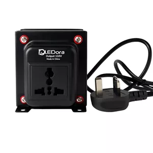 ترانسفورماتور کاهنده ولتاژ LEDora LSTC-500 از 220 ولت به 110 ولت - مبدل برق 500 واتی سنگین برای لوازم خانگی ایالات متحده و ژاپن - طراحی ایمن و جمع و جور با محافظت حرارتی - دوشاخه UK - دارای گواهینامه CE