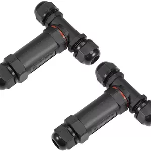 Dealmux 2 عدد جعبه اتصال الکتریکی بیرونی ضد آب IP68 نوع T، 3 پل، اتصال دهنده سیم کابل، کوپلر آستین
