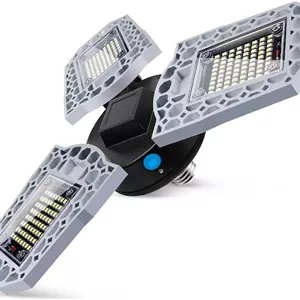 لامپ LED تغییر شکل پذیر 100 وات ANLONGLI مدل E27 با نور 12000LM، ضد آب با حسگر نور، نور صنعتی 100-265 ولت، دارای سر لامپ قابل تنظیم، تاشو، مناسب کارخانه، کارگاه، فضای باز، نور سقفی تجاری، نورافکن صنعتی