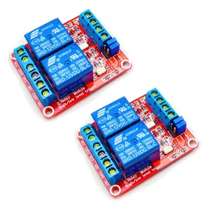 HiLetgo 2 عدد ماژول رله 2 کاناله DC 12V با اپتوکوپلر ایزوله، تریگر سطح بالا و پایین H/L، تریگر شده توسط DC 12V